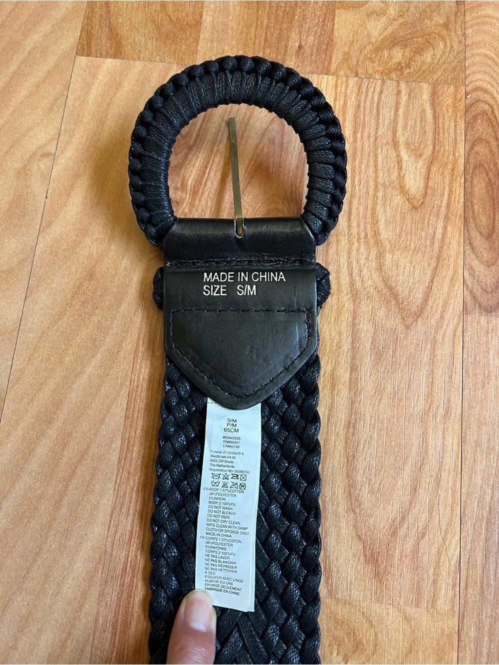 Woven Braided Women's Belt in Black - Unbranded 38”